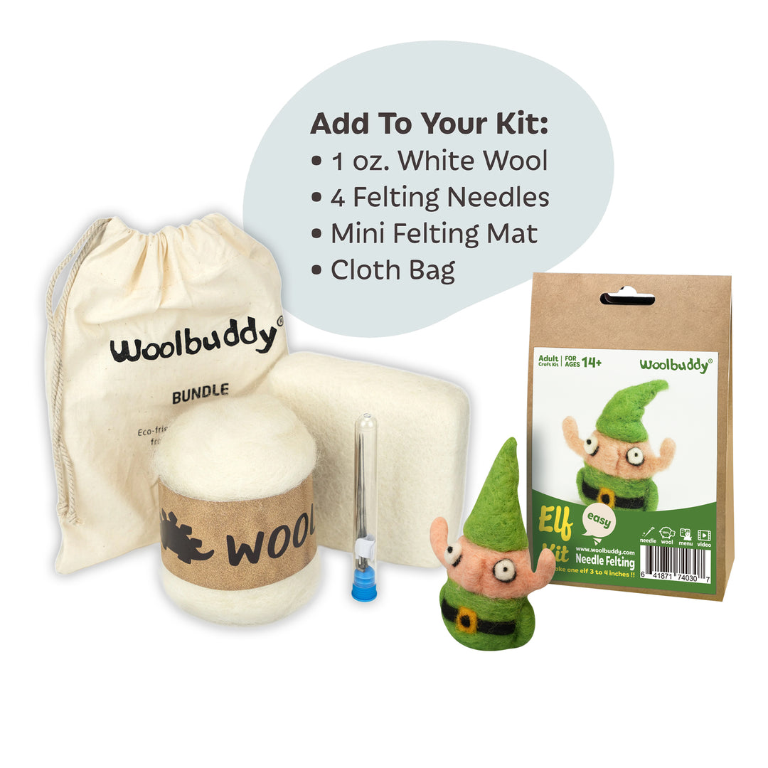 Needle Felting Elf Kit for Beginners – Complete Wool Craft Kit | Woolbuddy