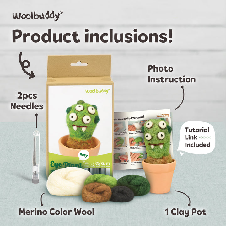Needle Felting Eye Plant Kit for Beginners | Woolbuddy