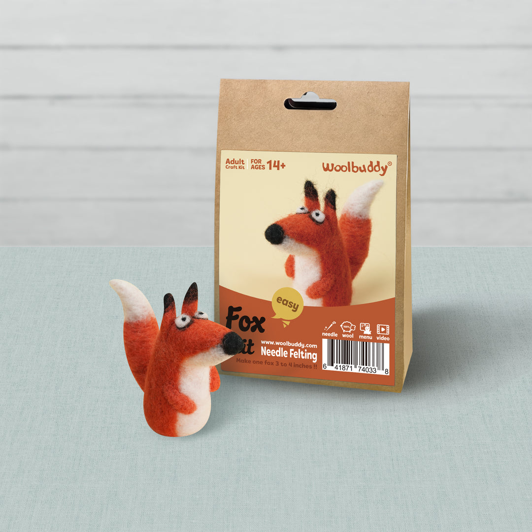 Needle Felting Fox Kit for Beginners | Woolbuddy