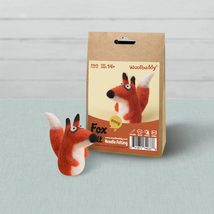 Needle Felting Fox Kit for Beginners | Woolbuddy