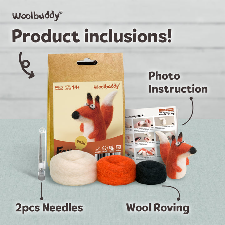 Needle Felting Fox Kit for Beginners | Woolbuddy