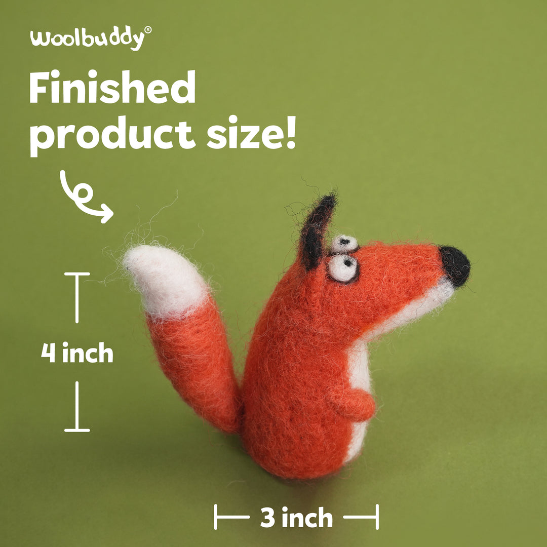 Needle Felting Fox Kit for Beginners | Woolbuddy