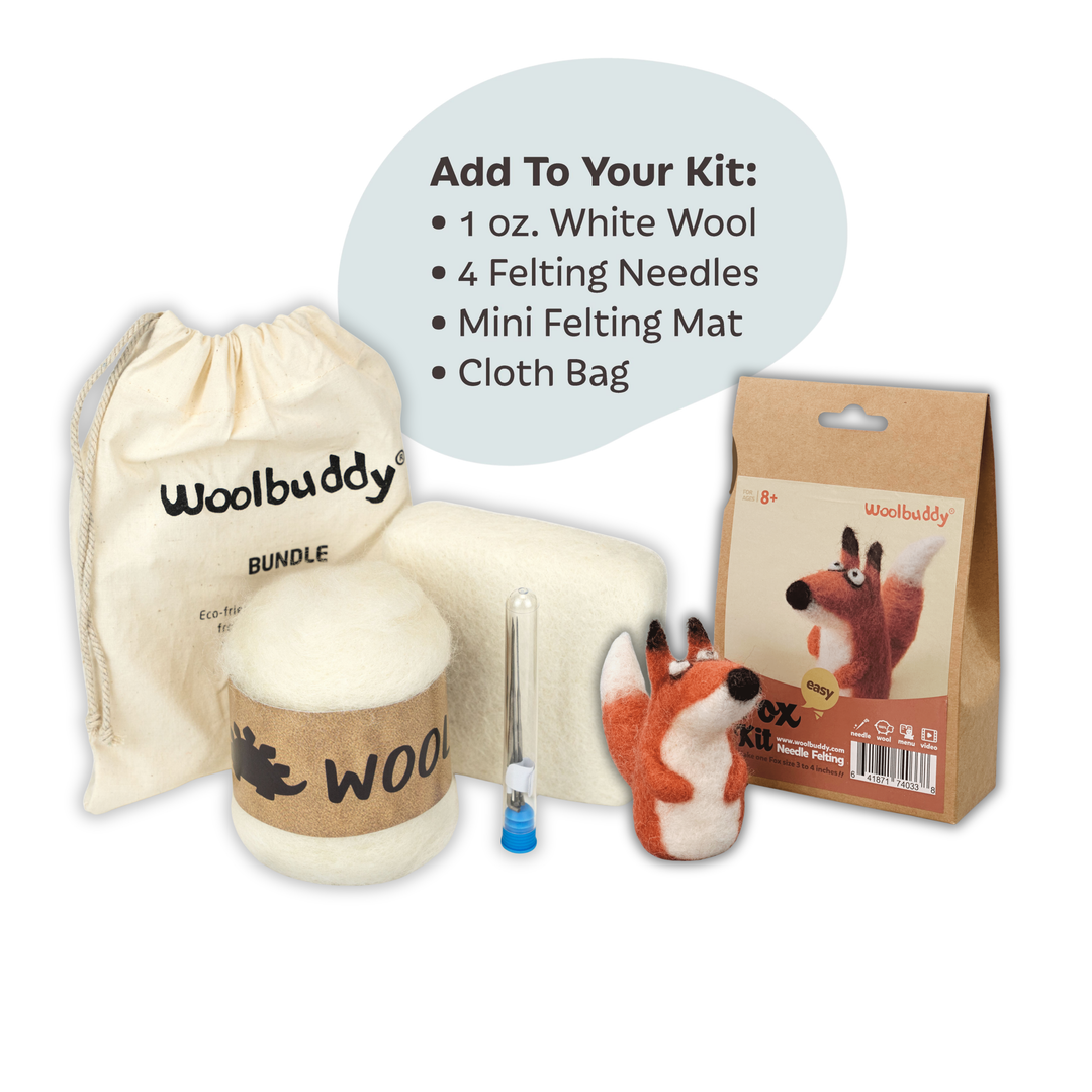 Needle Felting Fox Kit for Beginners | Woolbuddy