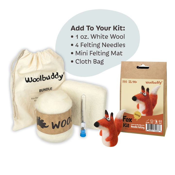 Needle Felting Fox Kit for Beginners | Woolbuddy