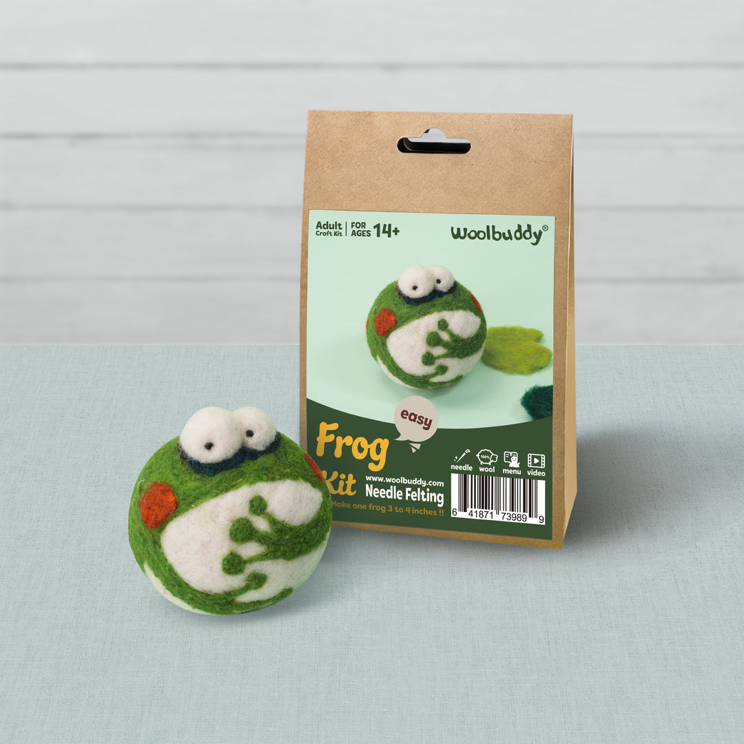 Needle Felting Frog Kit for Beginners | Woolbuddy