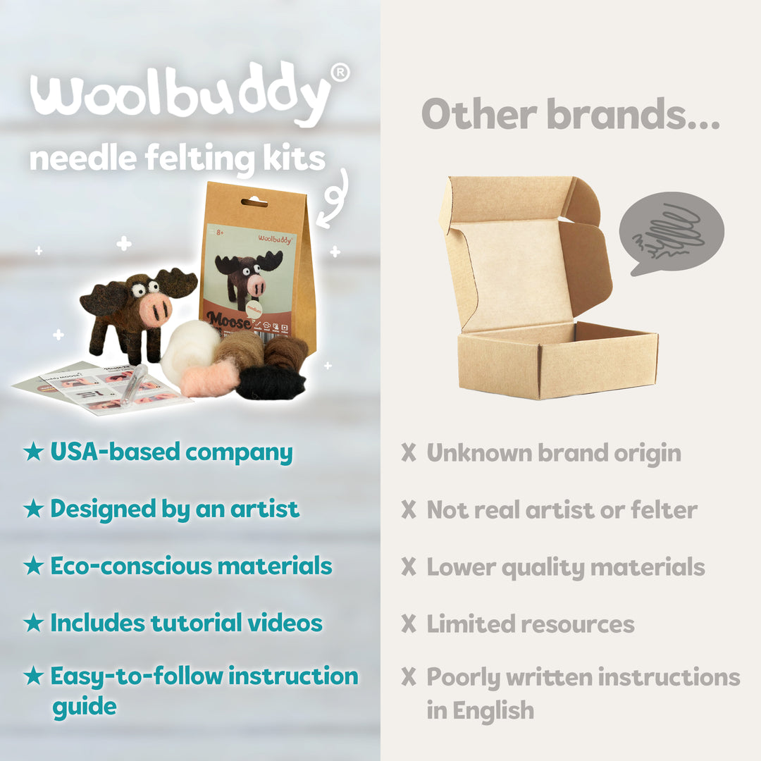 Woolbuddy Needle Felting Santa Kit – DIY Wool Christmas Craft for Beginners & Kids
