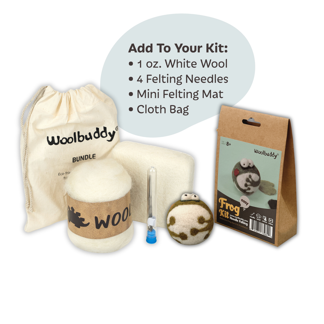 Needle Felting Frog Kit for Beginners | Woolbuddy