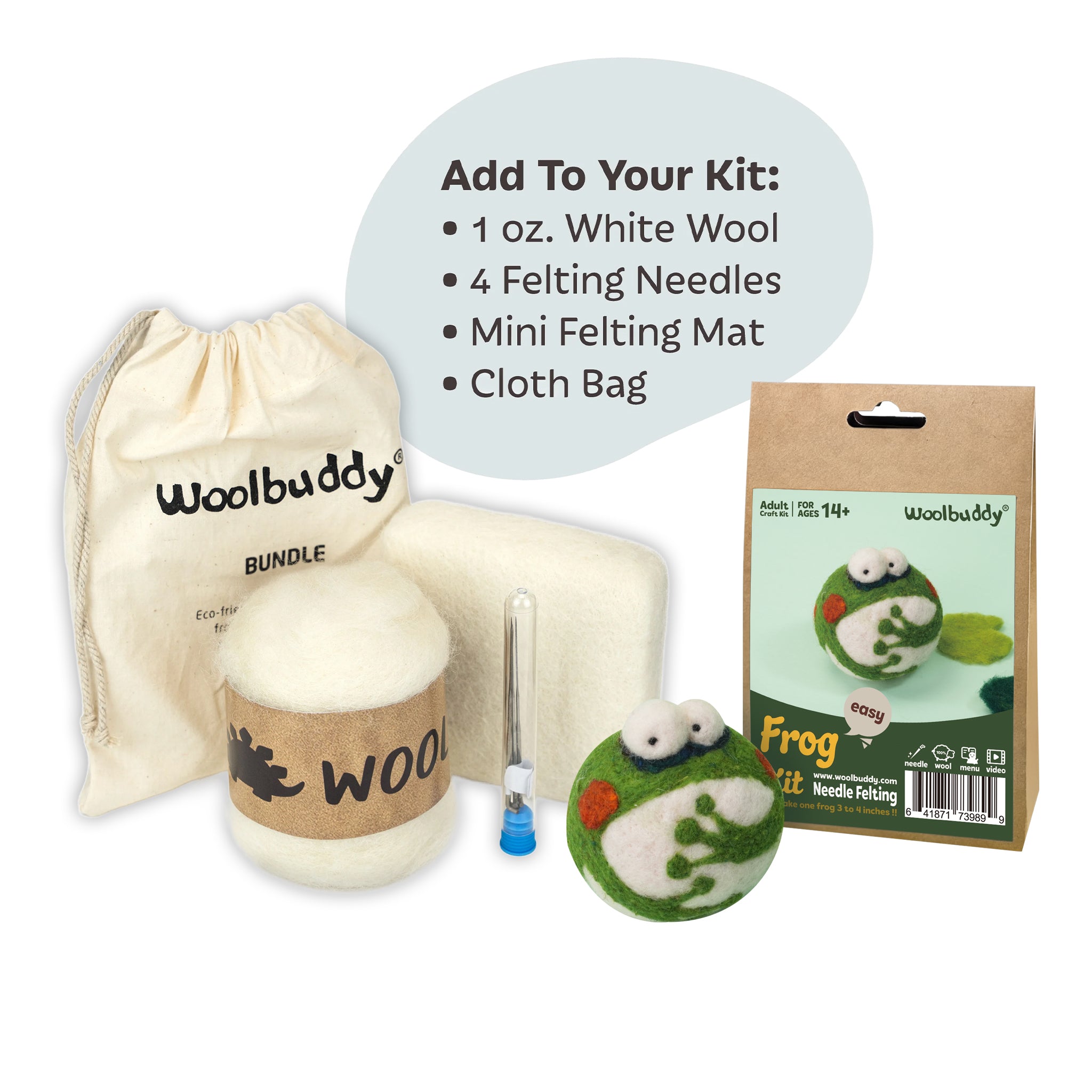 Needle Felting Frog Kit – DIY Wool Craft | Woolbuddy