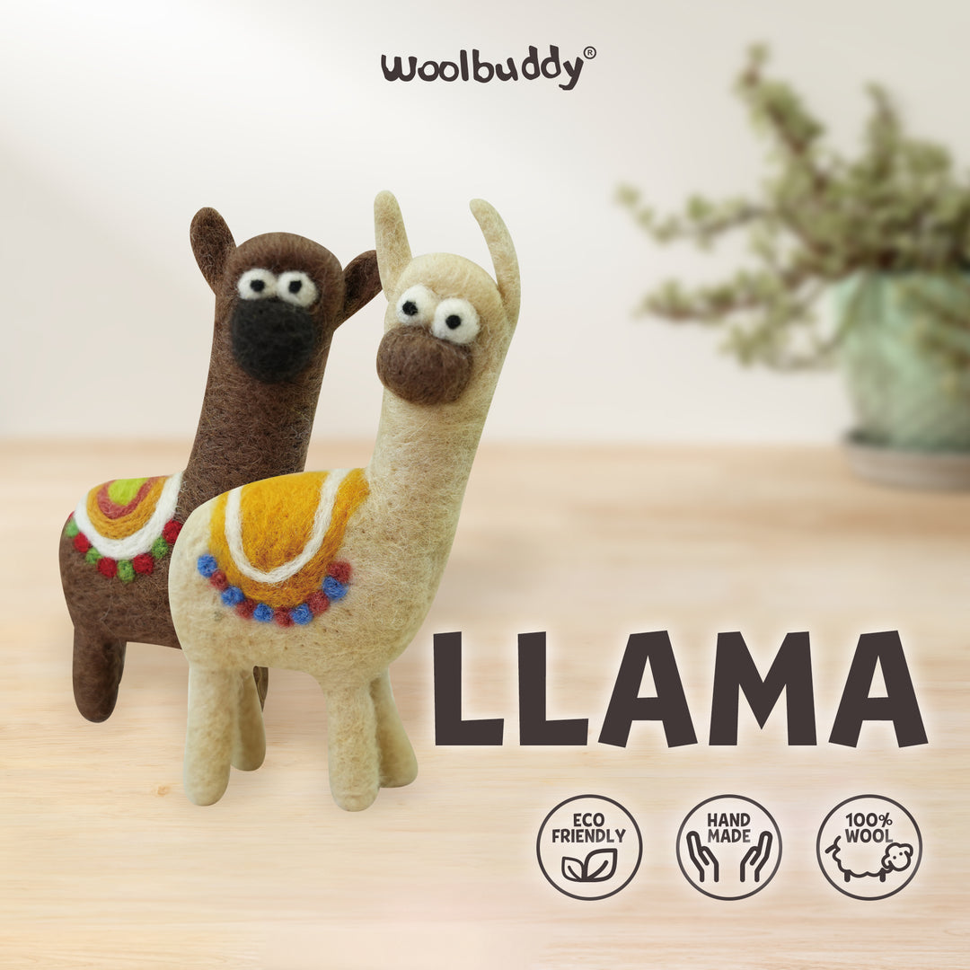 Needle Felting Llama Kit for Beginners | Woolbuddy