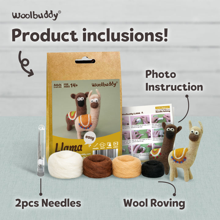 Needle Felting Llama Kit for Beginners | Woolbuddy