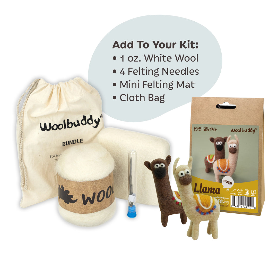 Needle Felting Llama Kit for Beginners | Woolbuddy