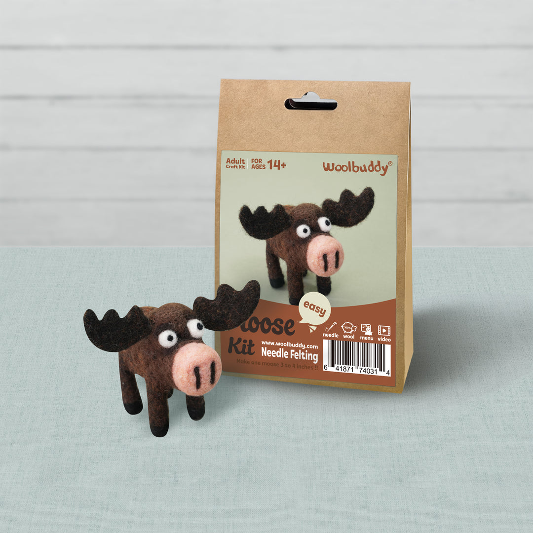 Needle Felting Moose Kit for Beginners | Woolbuddy