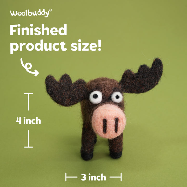 Needle Felting Moose Kit for Beginners | Woolbuddy