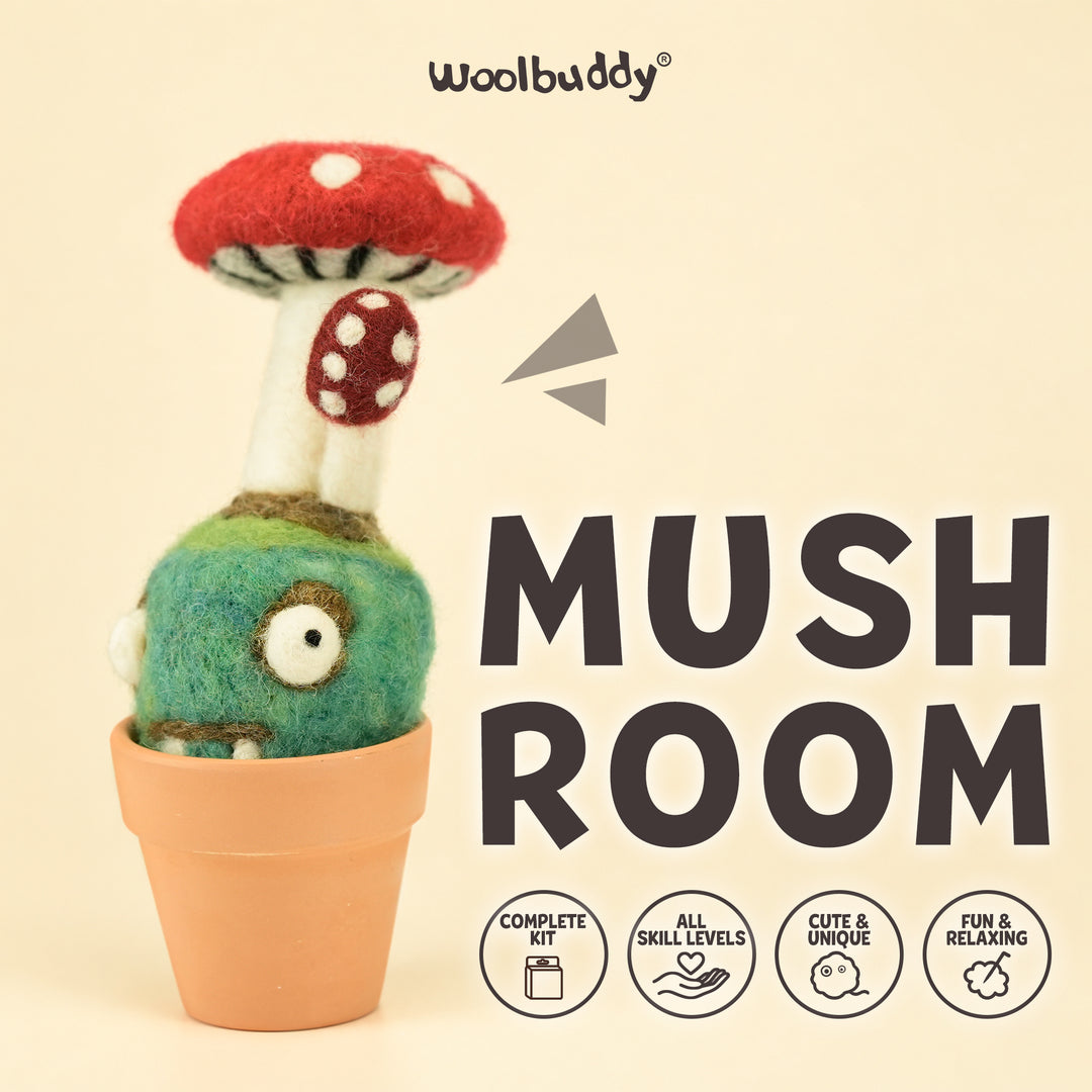 Needle Felting Mushroom Kit for Beginners | Woolbuddy
