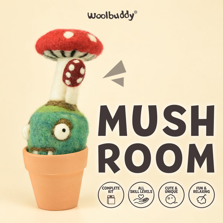 Needle Felting Mushroom Kit for Beginners | Woolbuddy