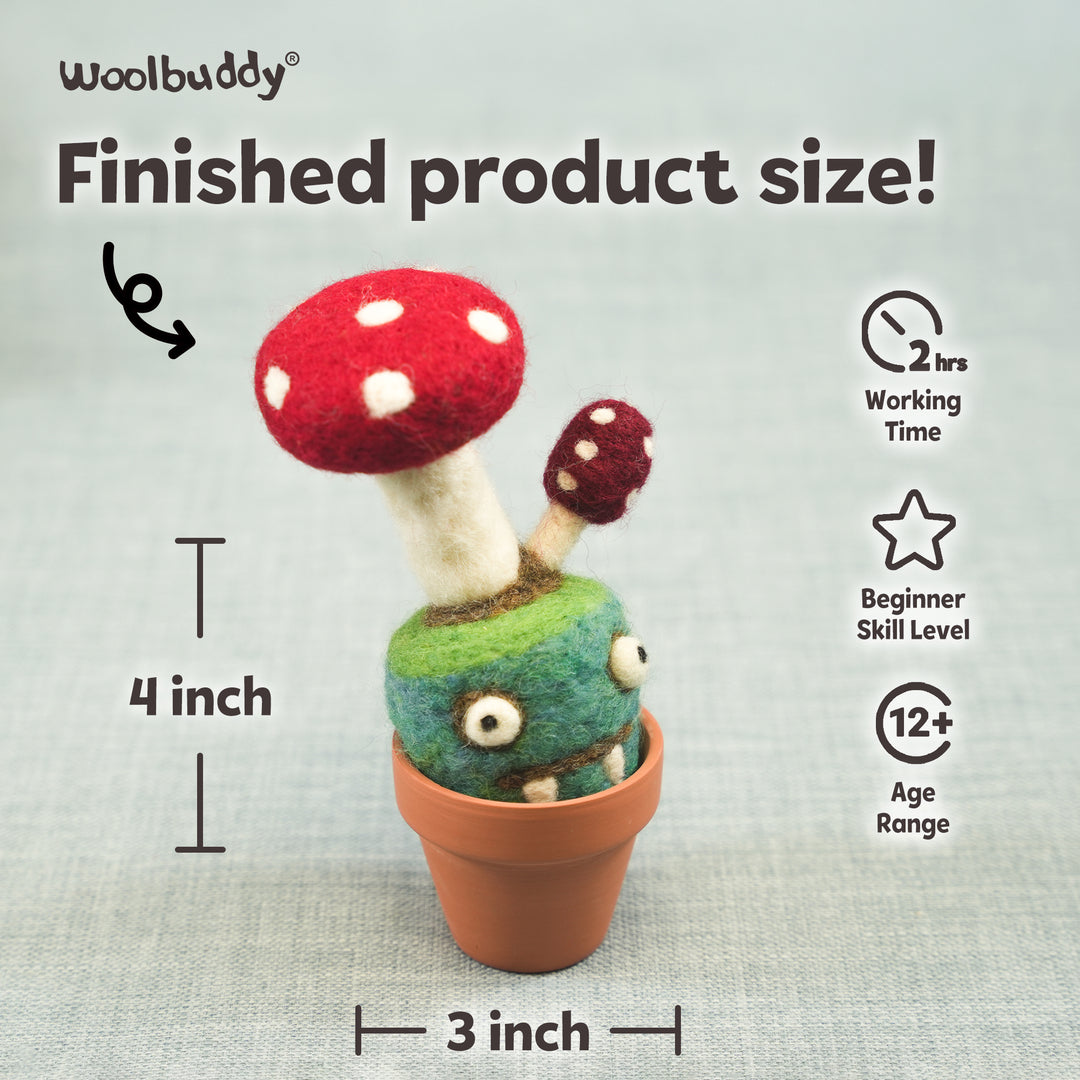 Needle Felting Mushroom Kit for Beginners | Woolbuddy