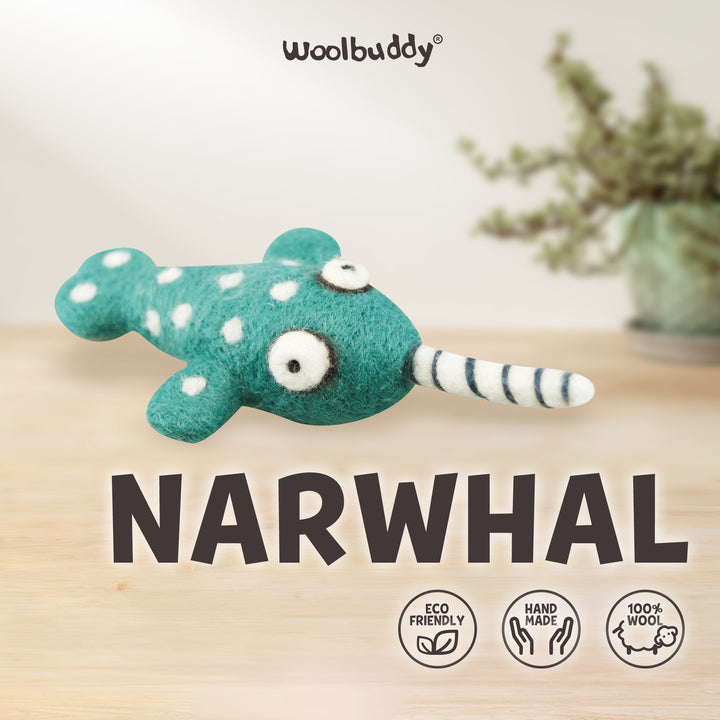 Needle Felting Narwhal Kit for Beginners | Woolbuddy