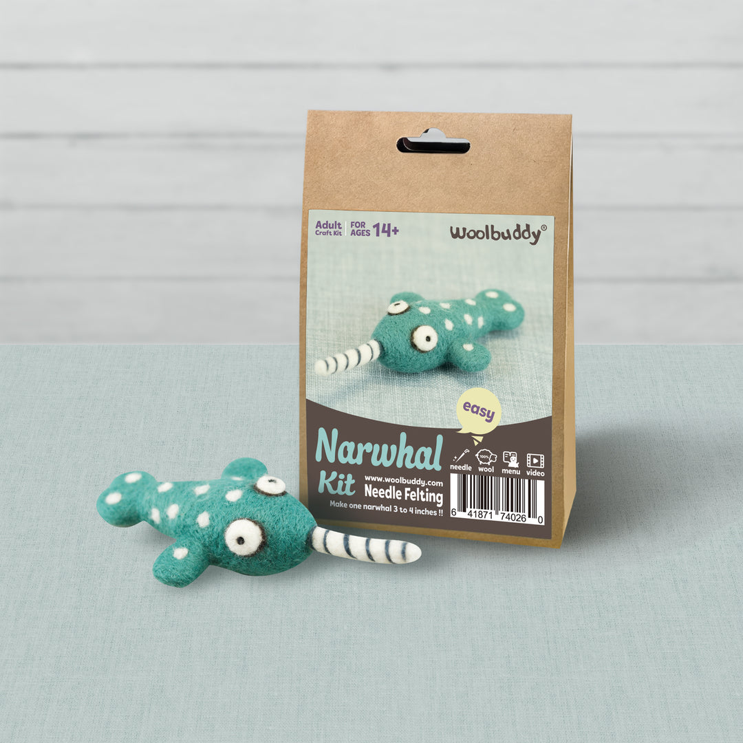 Needle Felting Narwhal Kit for Beginners | Woolbuddy