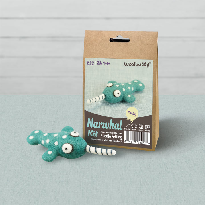 Needle Felting Narwhal Kit for Beginners | Woolbuddy
