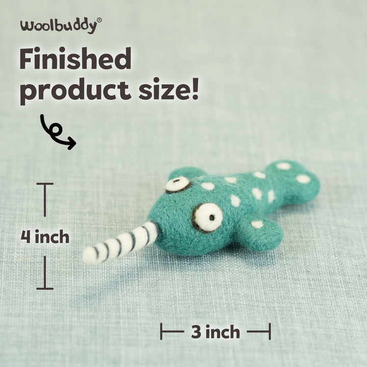 Needle Felting Narwhal Kit for Beginners | Woolbuddy