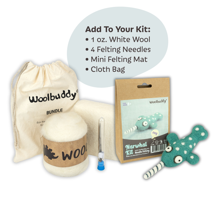 Needle Felting Narwhal Kit for Beginners | Woolbuddy