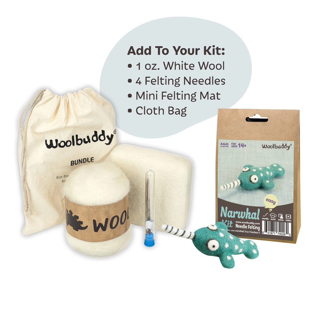 Needle Felting Narwhal Kit for Beginners | Woolbuddy