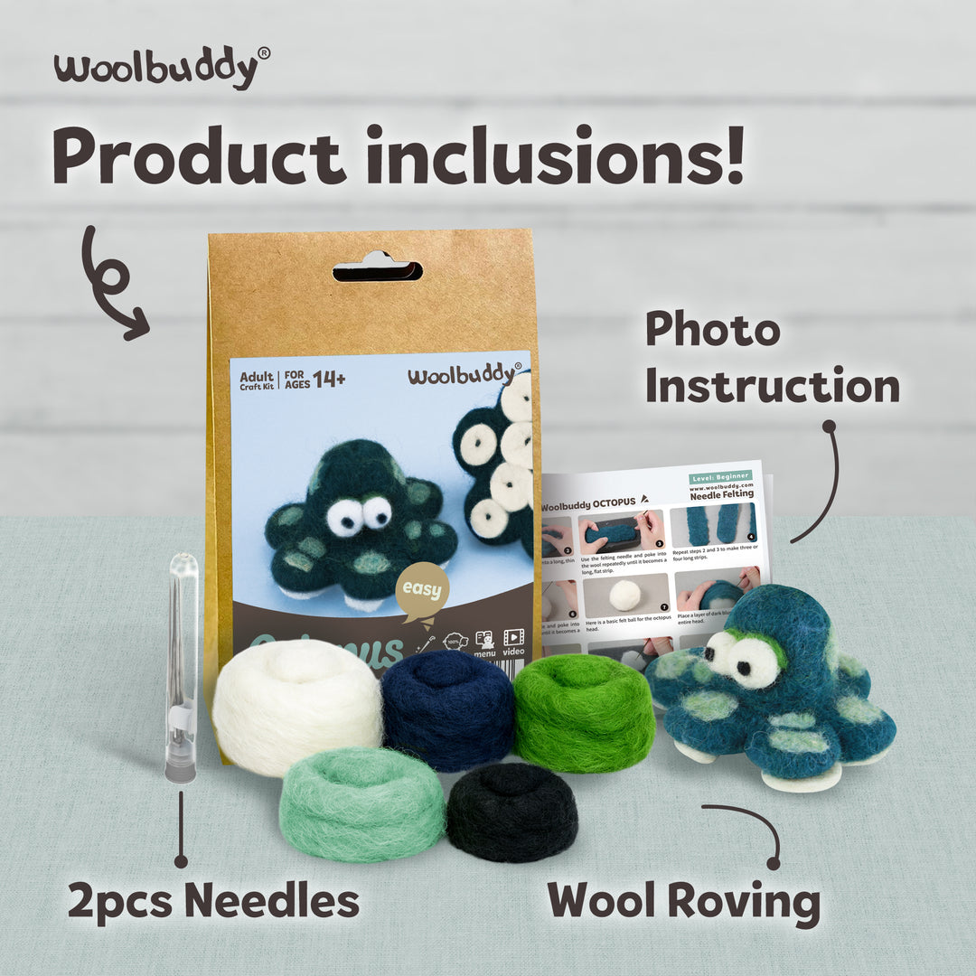 Needle Felting Octopus Kit for Beginners | Woolbuddy