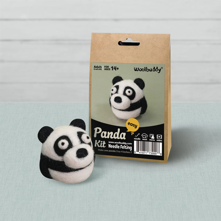 Needle Felting Panda Kit for Beginners | Woolbuddy