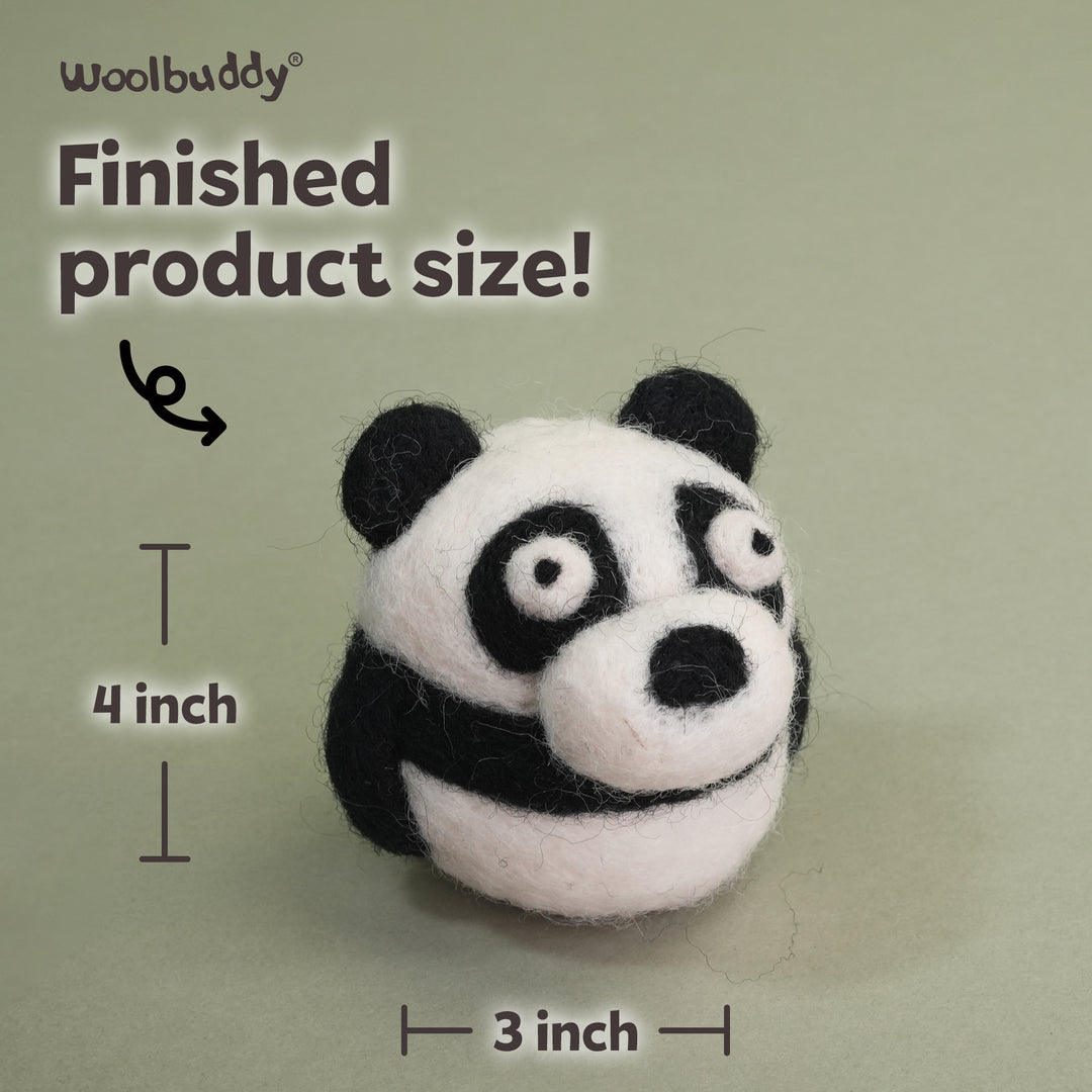 Needle Felting Panda Kit for Beginners | Woolbuddy