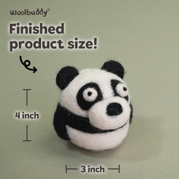Needle Felting Panda Kit for Beginners | Woolbuddy
