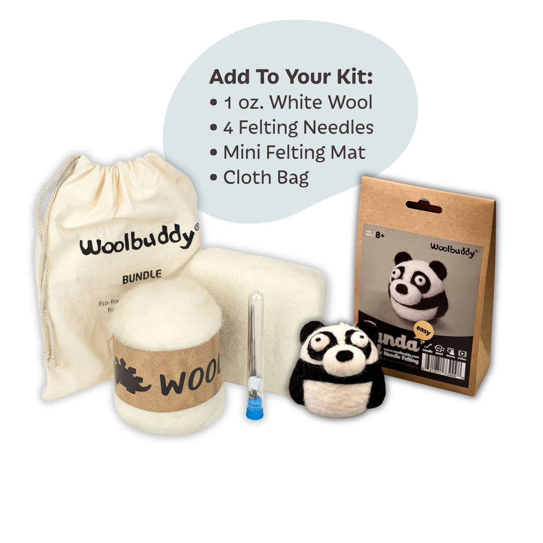 Needle Felting Panda Kit for Beginners | Woolbuddy