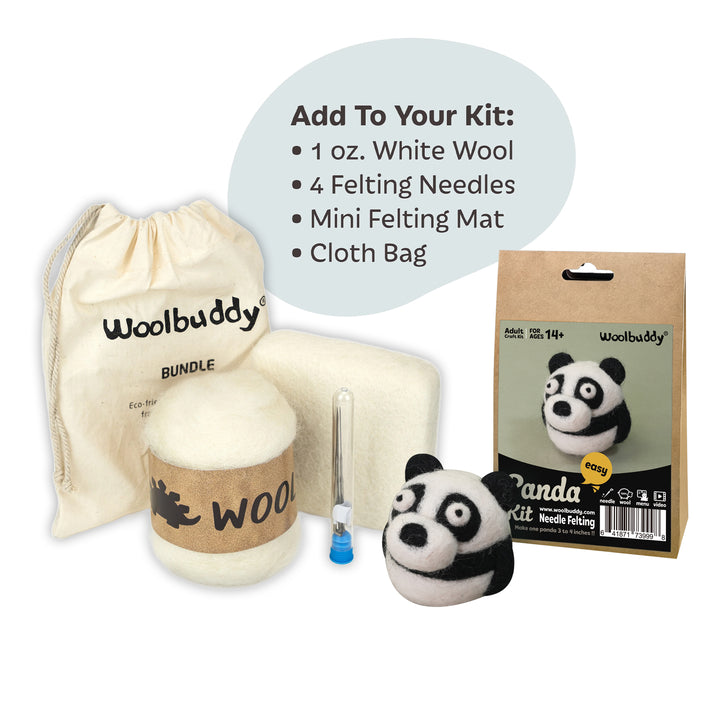 Needle Felting Panda Kit for Beginners | Woolbuddy
