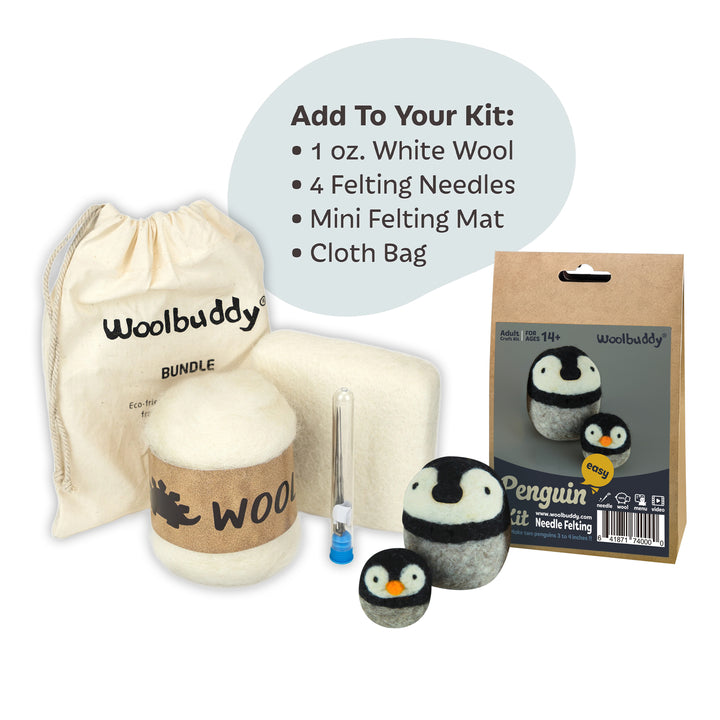 Needle Felting Penguin Kit for Beginners | Woolbuddy