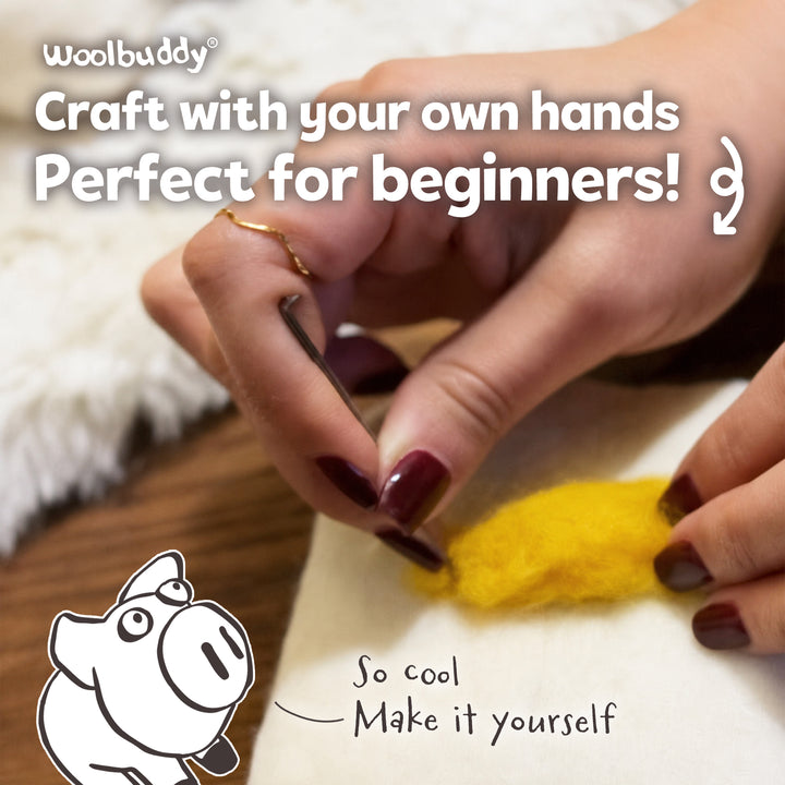 Pig Needle Felting Kit – Beginner DIY Wool Craft Gift