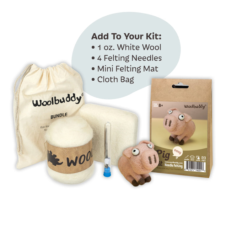Pig Needle Felting Kit – Beginner DIY Wool Craft Gift