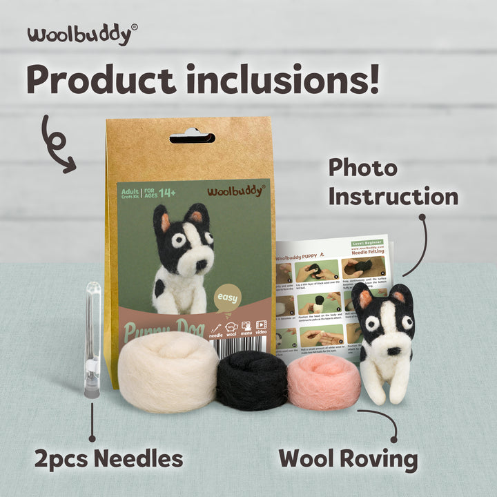 Needle Felting Puppy Dog Kit for Beginners | Woolbuddy