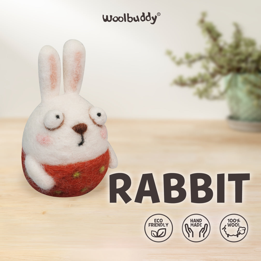 Needle Felting Rabbit Kit for Beginners | Woolbuddy