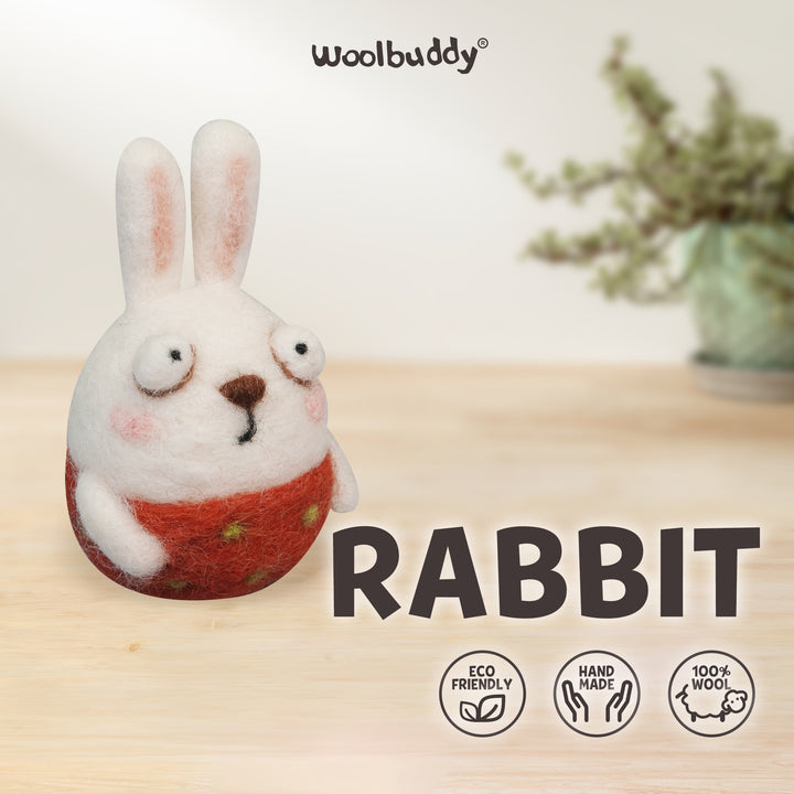 Needle Felting Rabbit Kit for Beginners | Woolbuddy