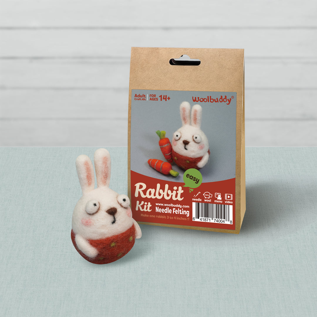 Needle Felting Rabbit Kit for Beginners | Woolbuddy