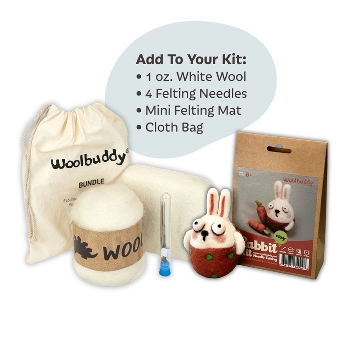Needle Felting Rabbit Kit for Beginners | Woolbuddy