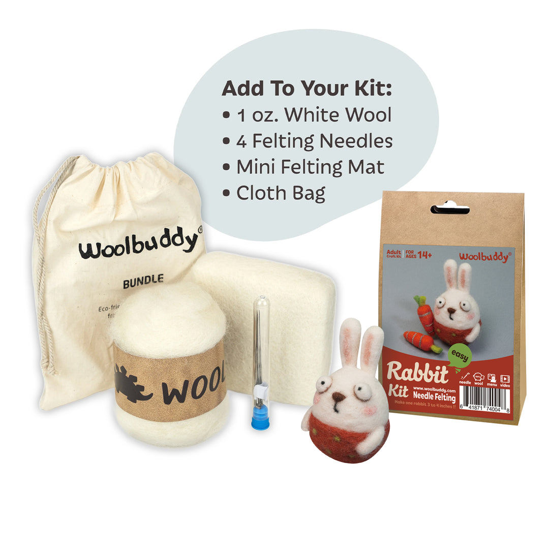 Needle Felting Rabbit Kit for Beginners | Woolbuddy