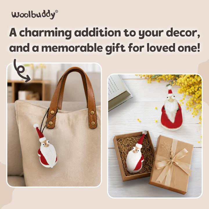 Woolbuddy Needle Felting Santa Kit – DIY Wool Christmas Craft for Beginners & Kids