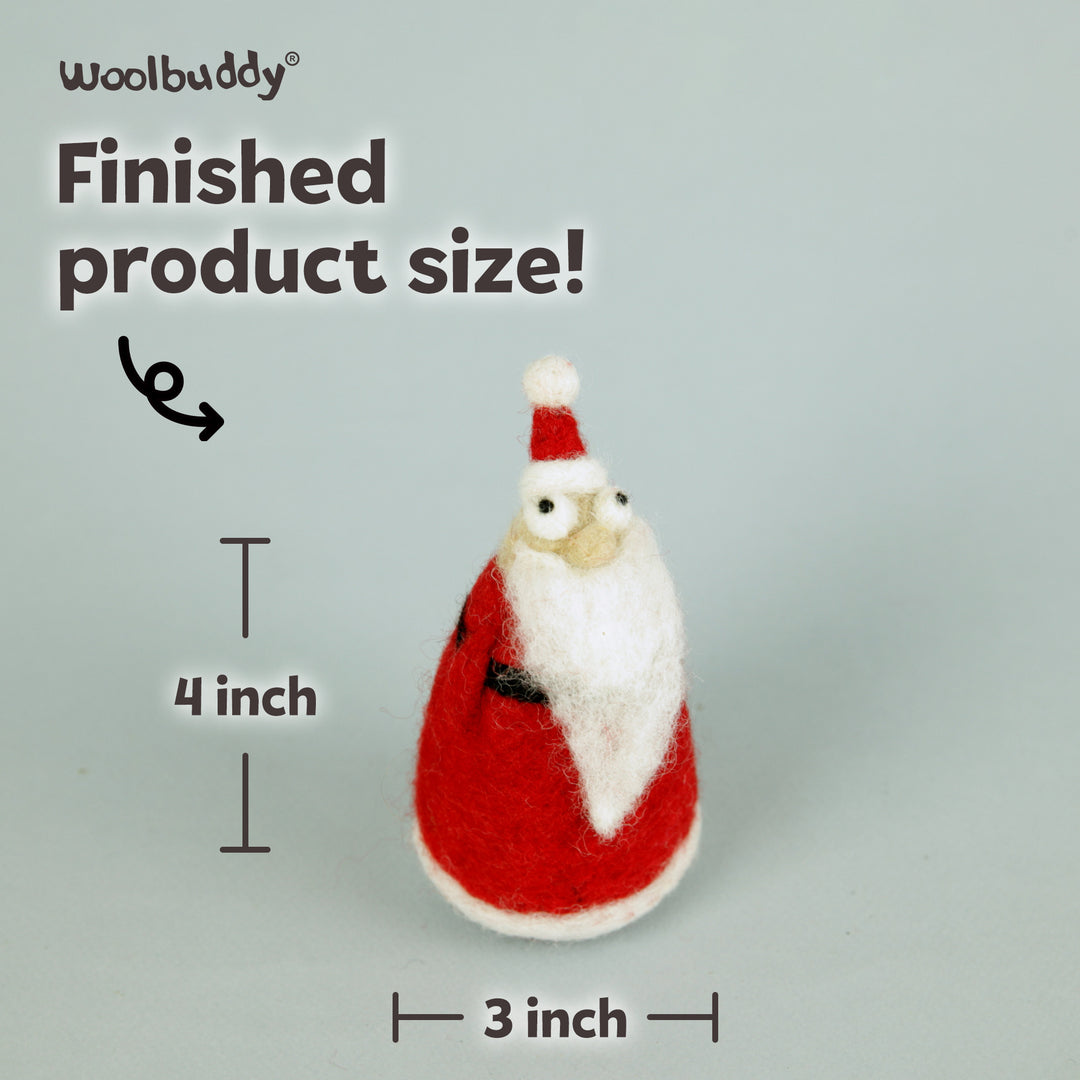 Woolbuddy Needle Felting Santa Kit – DIY Wool Christmas Craft for Beginners & Kids