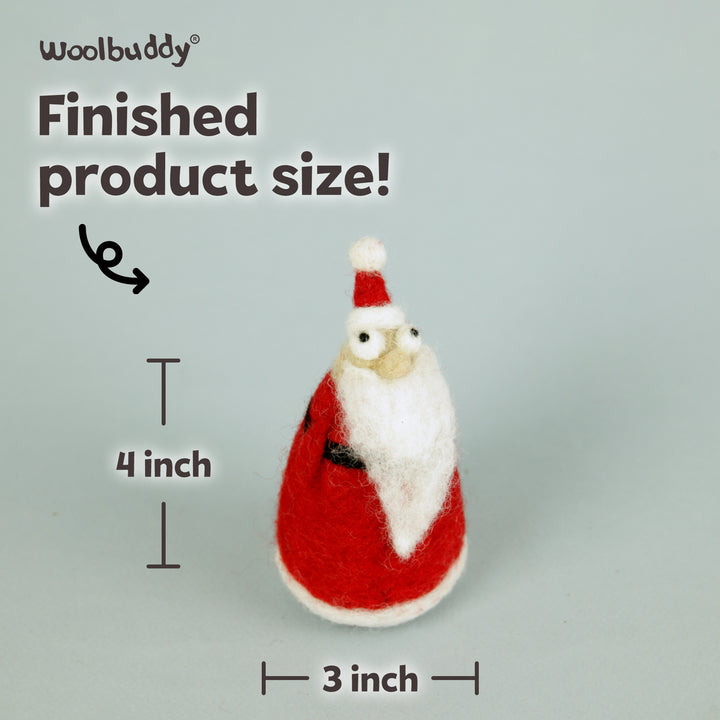 Woolbuddy Needle Felting Santa Kit – DIY Wool Christmas Craft for Beginners & Kids