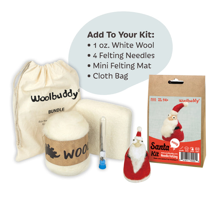 Woolbuddy Needle Felting Santa Kit – DIY Wool Christmas Craft for Beginners & Kids