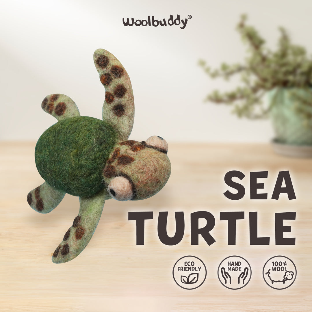 Needle Felting Sea Turtle Kit for Beginners | Woolbuddy