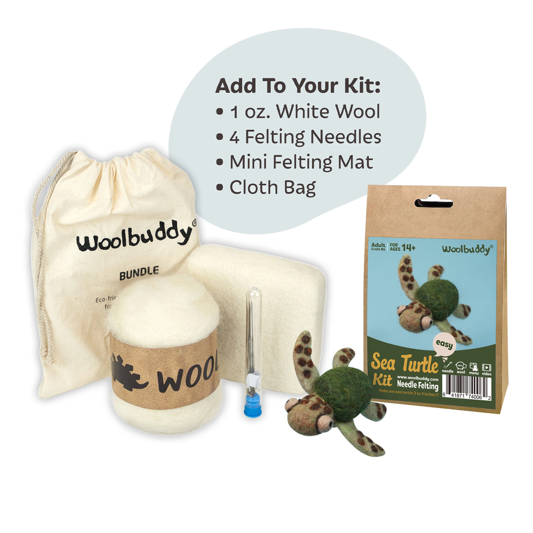 Needle Felting Sea Turtle Kit for Beginners | Woolbuddy