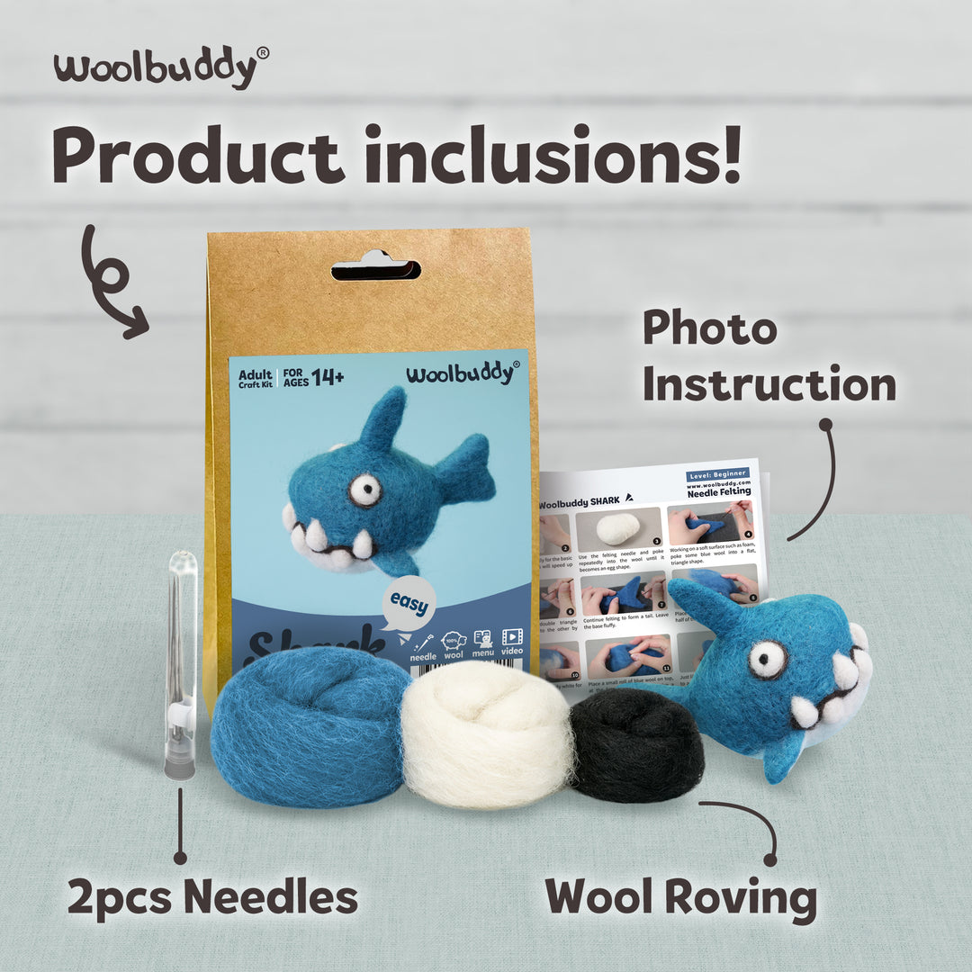 Needle Felting Shark Kit for Beginners | Woolbuddy