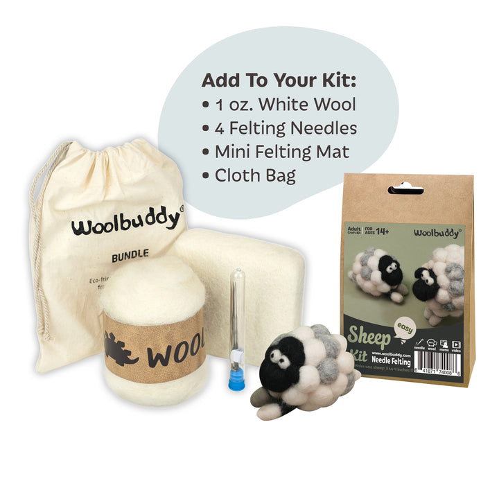Needle Felting Sheep Kit for Beginners | Woolbuddy
