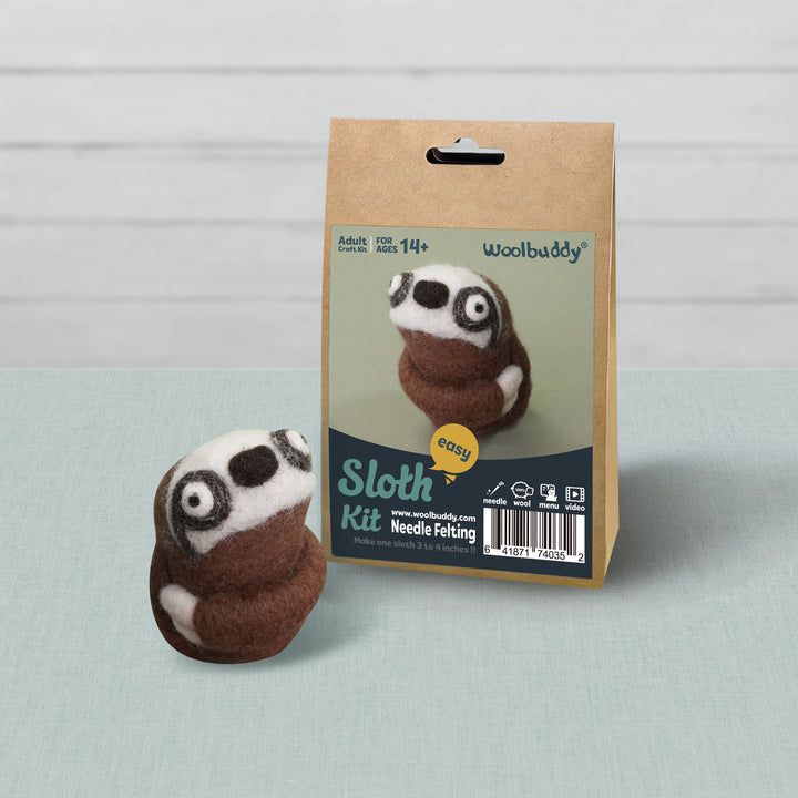 Needle Felting Sloth Kit for Beginners | Woolbuddy